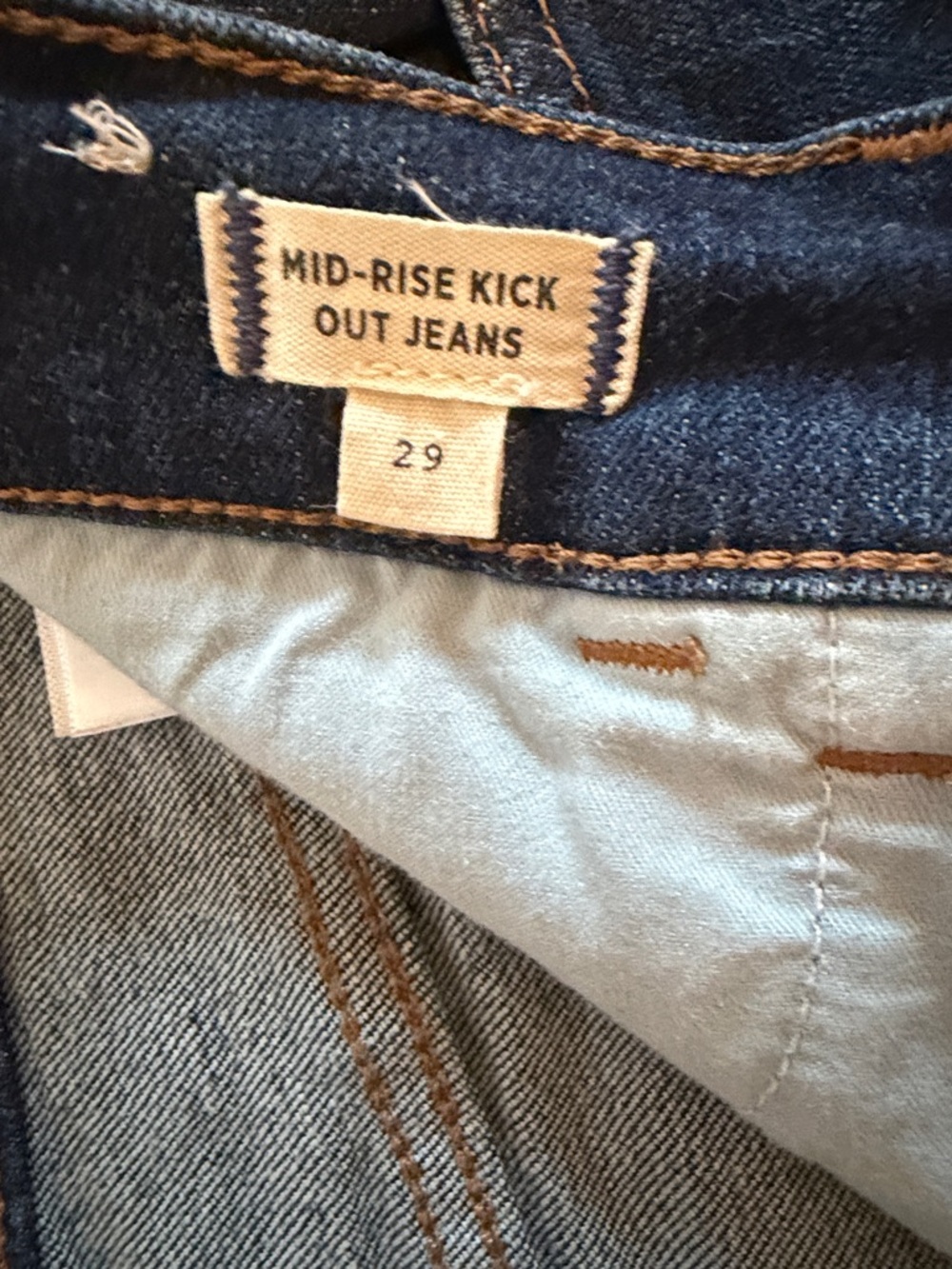 Madewell mid Rise kick out crop with brass Button-Fly, size 29 - Picture 6 of 10